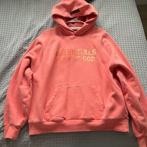 Essentials Fear of God Pink/Coral Hoodie